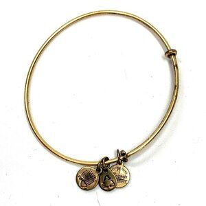 Alex and Ani Charm Station Bracelet Gold Finish - Expands 2"- 3.5"